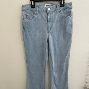 Paige woman's jeans Collette crop flare stonewash size 28, raw hem